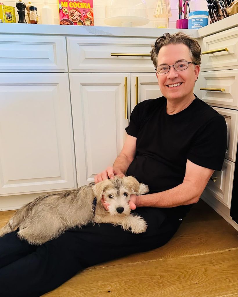 Jessica Collins husband Michael Cooney with puppy Charlie